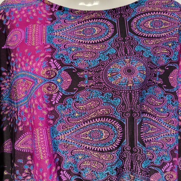PURPLE Paisley Top Dolman Sleeve Blouse Top- One Size Fits Most - Picture 6 of 12